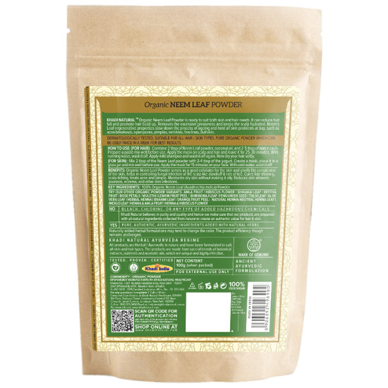 Khadi Naturals Organic Neem Leaf Powder image