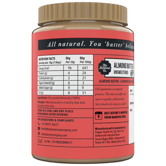 The Butternut Co. Almond Butter Unsweetened Crunchy image