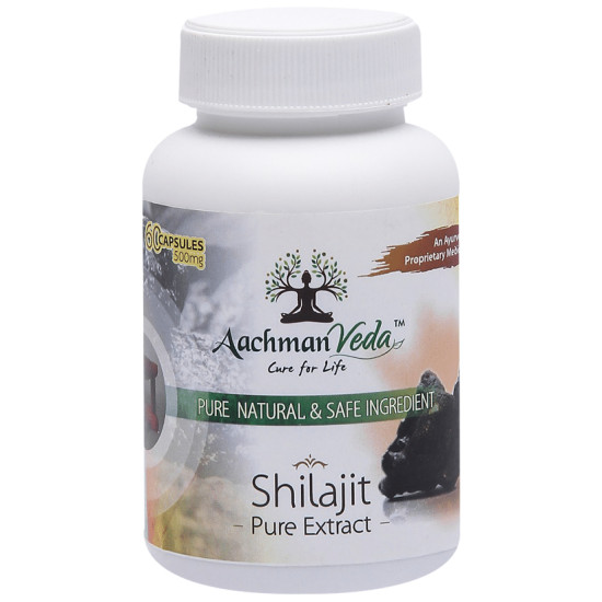 Aachman Veda Shilajit+ Pure Extract Ashwagandha with Safed Musli Capsule (60 Each) image