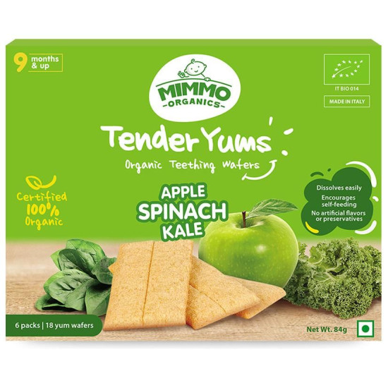 Mimmo Organics Tender Yums Organic Teething Wafers 9 Months & Up (18 Yum Wafers Each) image