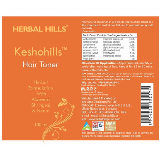 Herbal Hills Keshohills Hair Toner with Aloevera Bhringraj & Neem image