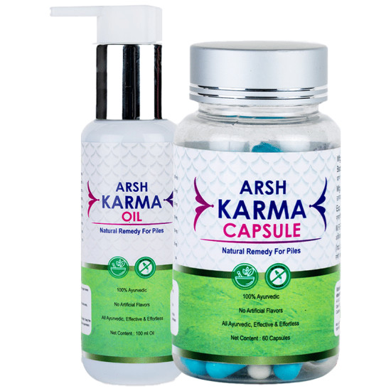 Ayukarma Arsh Karma Capsule Natural Remedy for Piles(60 Each) image