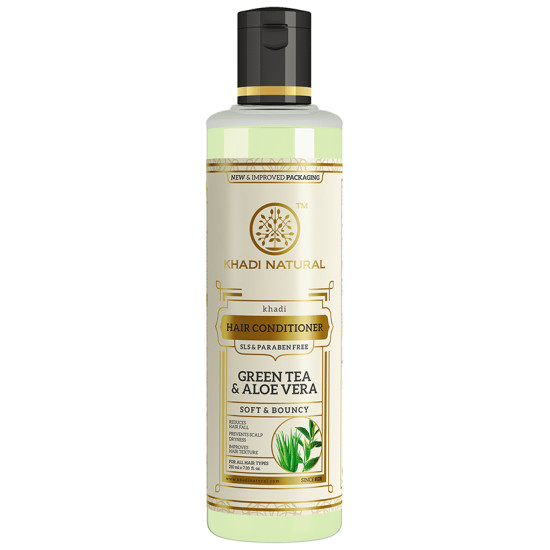 Khadi Naturals Ayurvedic Green Tea & Aloevera Hair Conditioner SLS & Paraben Free image