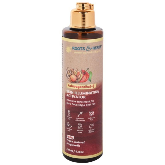 Roots and Herbs Combo Pack of Ashwagandha Skin Illuminating Activator (200ml) & Ashwagandha Skin Illuminating Ubtan (60gm) image