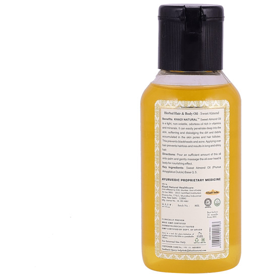 Khadi Naturals Sweet Almond Herbal Hair & Body Oil image