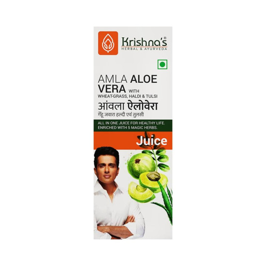 Krishna's Herbal & Ayurveda Amla Aloevera Wheatgrass Haldi Tulsi Juice image