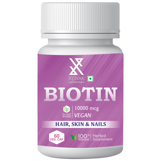 Xovak Pharma Biotin 10000mcg Veg Capsule image