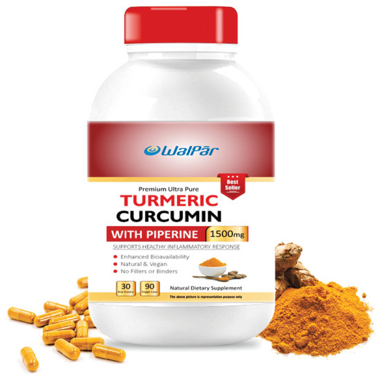 Walpar Turmeric Curcumin with Piperine 1500mg Vegge Capsule image