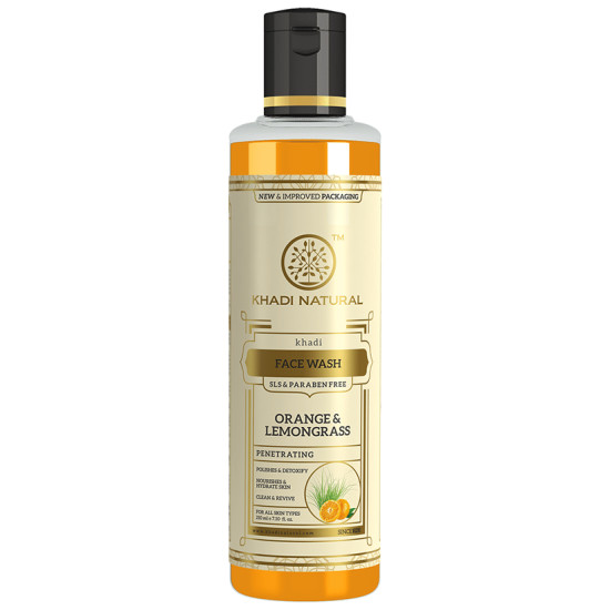 Khadi Naturals Ayurvedic Face Wash Orange & Lemongrass SLS & Paraben Free image