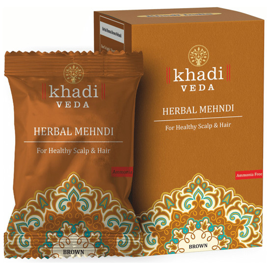 Khadi Veda Brown Herbal Mehndi (20gm Each) for Healthy Scalp & Hair image