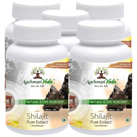 Aachman Veda Shilajit Pure Extract Capsule (60 Each) image