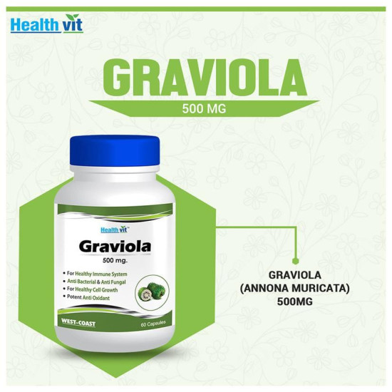 HealthVit Graviola 500mg Capsule image