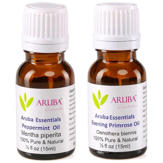 Aruba Essentials Combo Pack of Peppermint Oil and Evening Primrose Oil (15ml Each) image