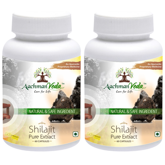 Aachman Veda Shilajit Pure Extract Capsule (60 Each) image