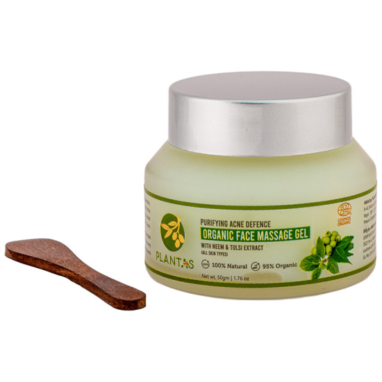 Plantas Purifying Acne Defence Organic Face Massage Gel with Neem & Tulsi Extract image