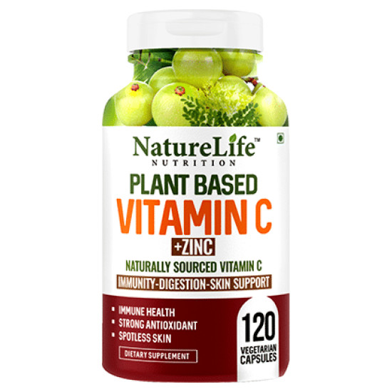 Nature Life Nutrition Plant Based Vitamin C+Zinc Vegetarian Capsule image