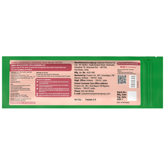 Zandu Ayurvedic Feminine Pain Relief Patch image