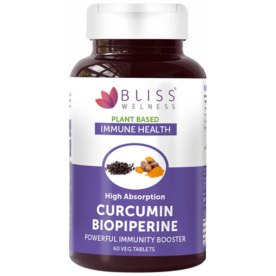 Bliss Welness Immune Health Curcumin Biopiperine Veg Tablet image