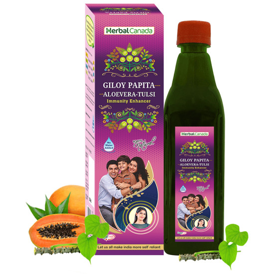 Herbal Canada Giloy Papita Swaras with Aloevera-Tulsi Juice Sugar Free image