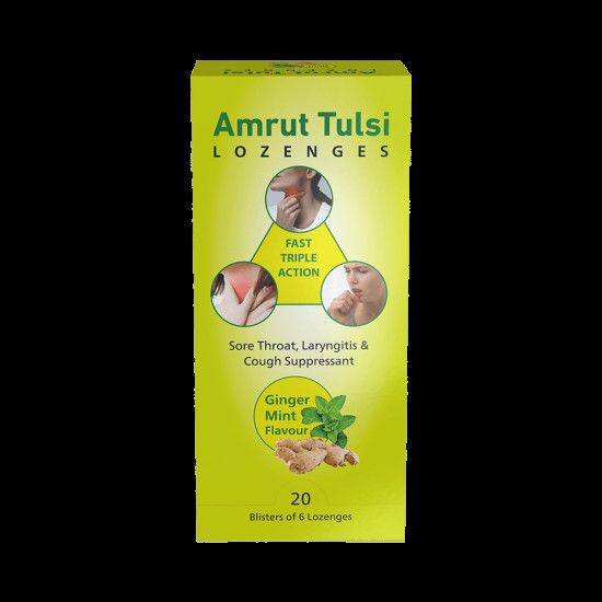 Amrut Tulsi Lozenges (6 Each) Ginger Mint image