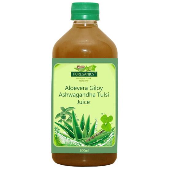 Pureganics Aloevera Giloy Ashwagandha Tulsi Juice image