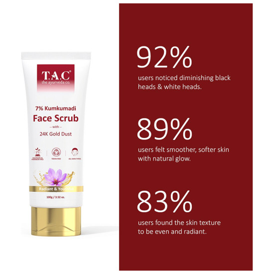 TAC The Ayurveda Co. 7% Kumkumadi Face Scrub with 24K Gold Dust image