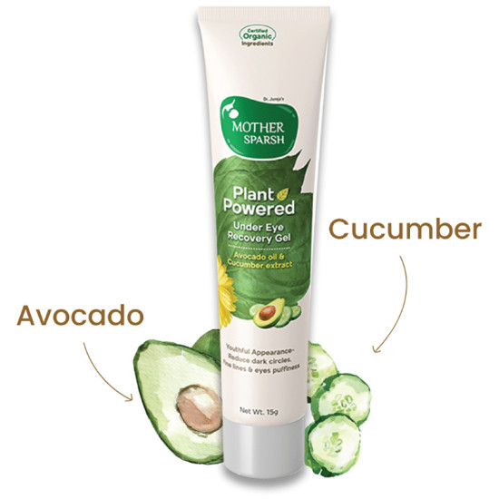 Mother Sparsh Plant Powered Under Eye Recovery Gel Avocado Oil & Cucumber Extract image