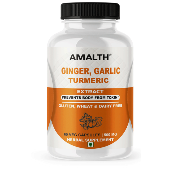 Amalth Ginger, Garlic & Turmeric Extract Veg Capsules image