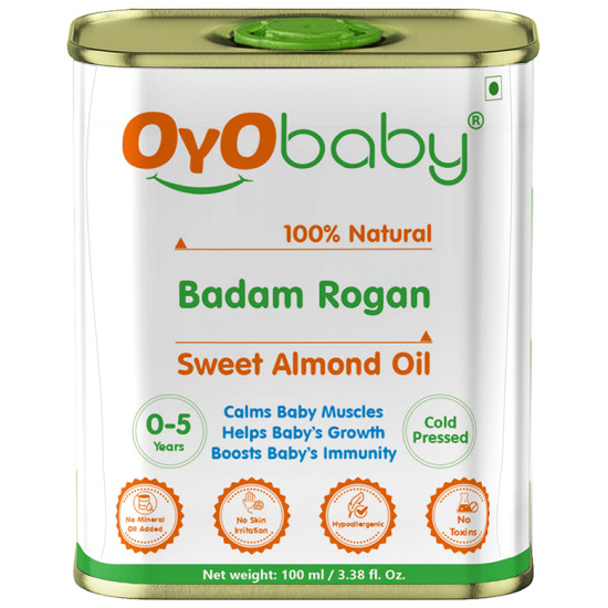 Oyo Baby 100% Natural Badam Rogan Sweet Almond Oil for 0 to 5 years image