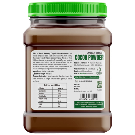 Bliss of Earth Naturally Organic Cocoa Powder image