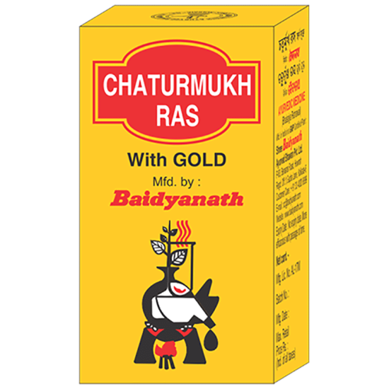 Baidyanath Chaturmukh Ras with Gold Tablet image