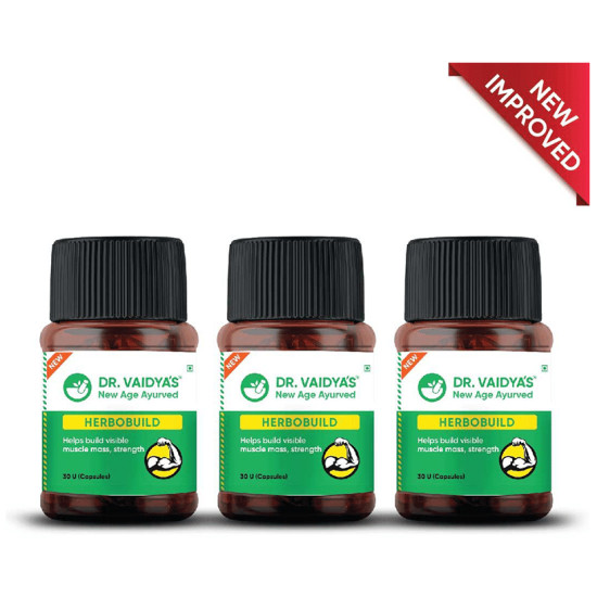 Dr. Vaidya's Herbobuild Ayurvedic Muscle Supplement Capsule (30 Each) image