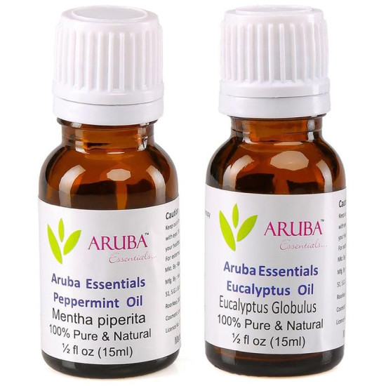 Aruba Essentials Combo Pack of Peppermint Oil and Eucalyptus Oil (15ml Each) image