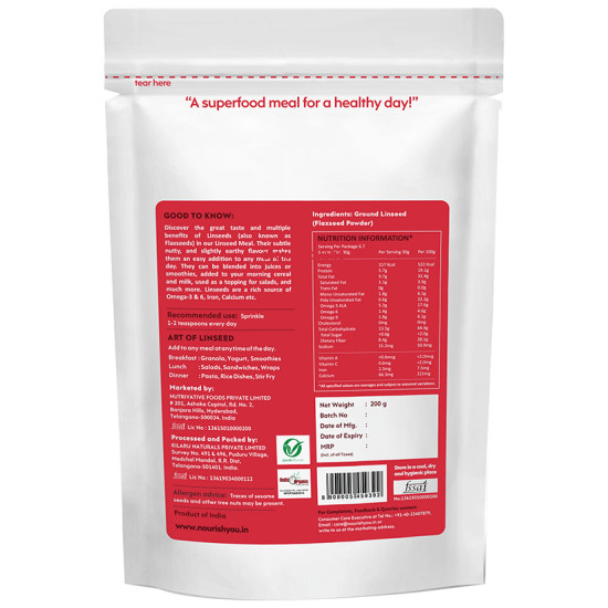 Nourish You 100% Organic Linseed Meal (Flaxseed Powder) image