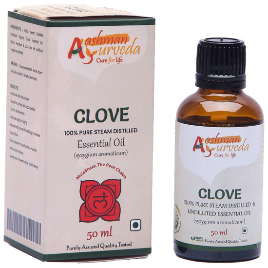 Aashman Ayurveda 100% Pure Steam Distilled Essential Oil (50ml Each) Clove image