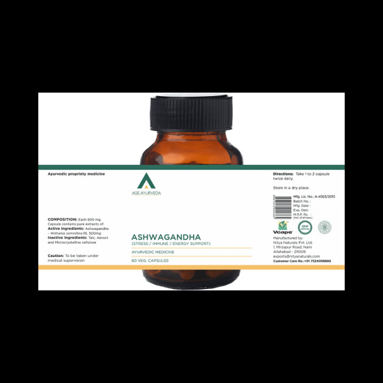 Age Ayurveda Ashwagandha Veg Capsule image