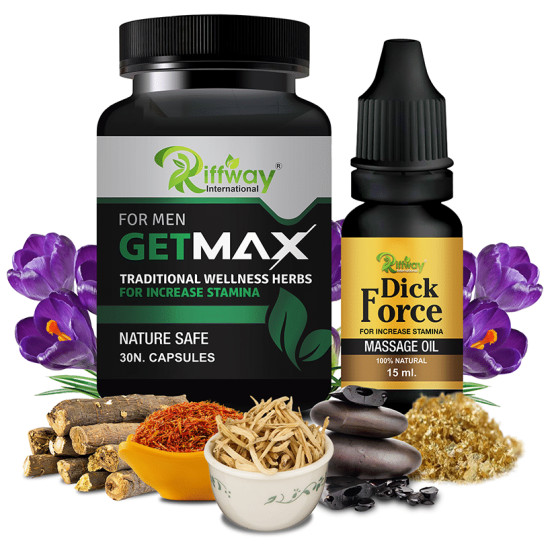 Riffway International Combo Pack of Getmax 30 Capsule & Dick Force Oil 15ml image