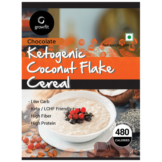 Growfit Ketogenic Coconut Flake Cereal Chocolate image