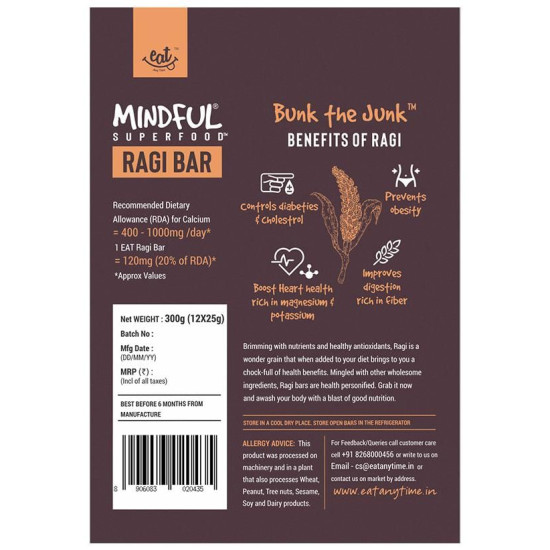 Eat Anytime Mindful Superfood Bar (25gm Each) Ragi image