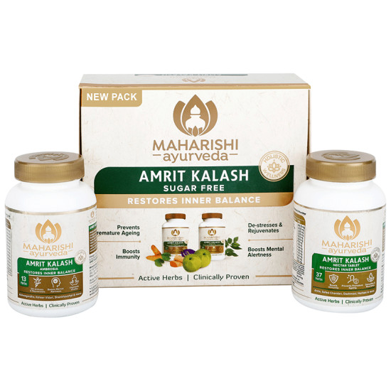 Maharishi Amrit Kalash - Dual Pack of 4 & 5 (With Sugar Free Tablets) image