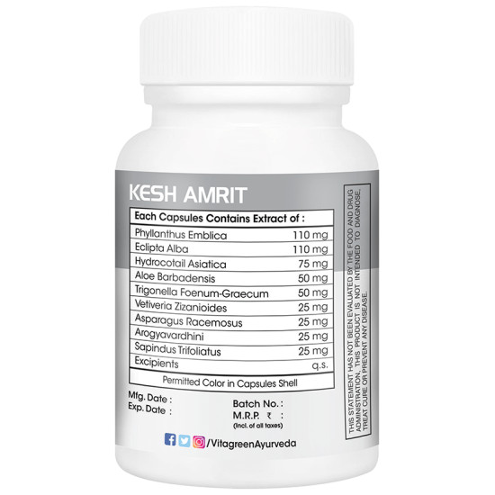 Vitagreen Kesh Amrit 500mg Capsule image