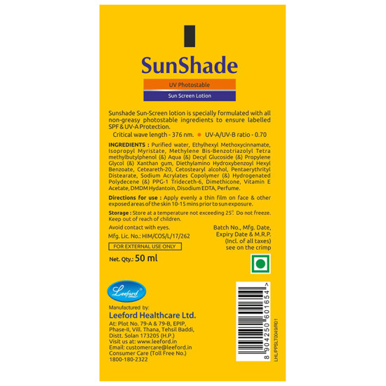 Sunshade UV Photostable Sun Screen Lotion SPF 30 PA+++ image