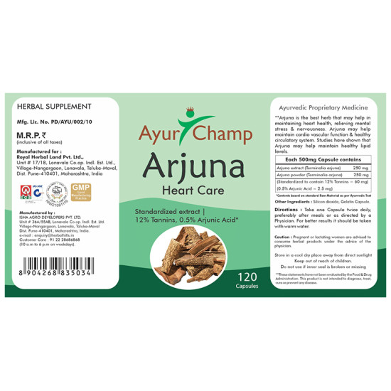 Ayur Champ Arjuna Heart Care Capsule image