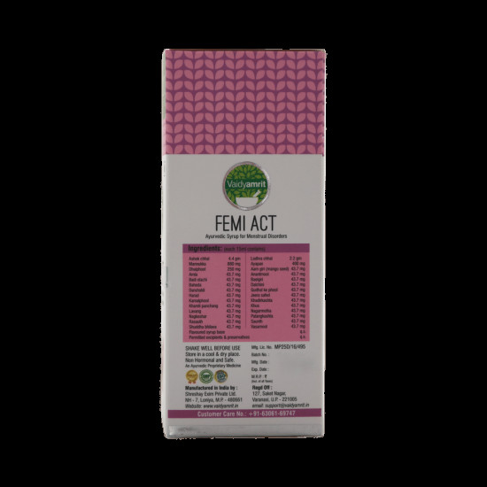 Vaidyamrit Femi Act Ayurvedic Syrup for Menstrual Disorder image