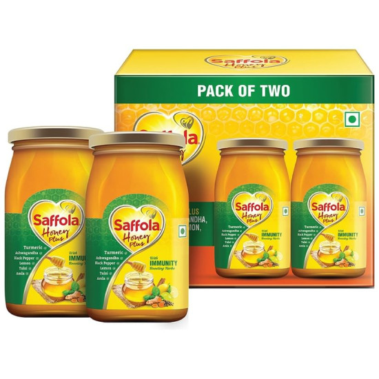 Saffola Honey Plus with Digestive & Wellness Herbs 250gm Each image