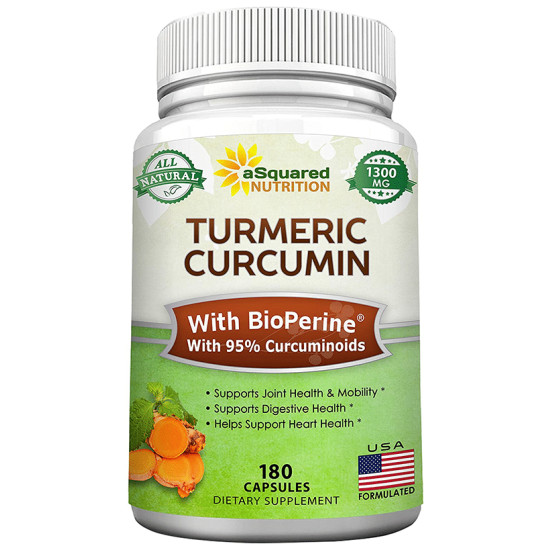 Asquared Nutrition Turmeric Curcumin 1300mg Capsule image