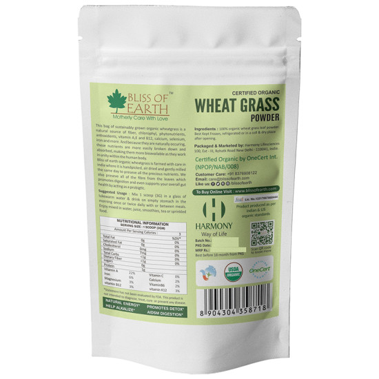 Bliss of Earth Certified Organic Wheat Grass Powder image