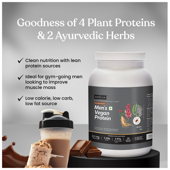 Kapiva Men's Vegan Protein Powder Chocolate image