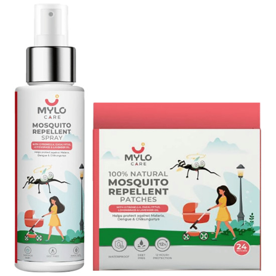 Mylo Care Combo Pack of Mosquito Repellent Spray 100ml and Mosquito Repellent 24 Patches image