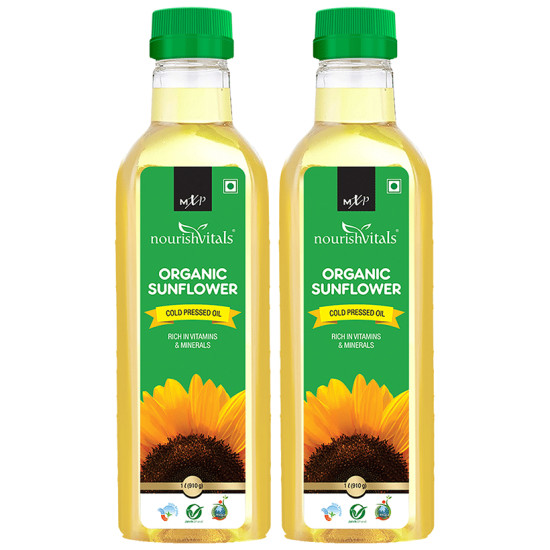 NourishVitals Organic Sunflower Cold Pressed Oil (1ltr Each) image